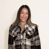 Thread & Supply Sherpa Woven Shacket for Women in Black/Brown