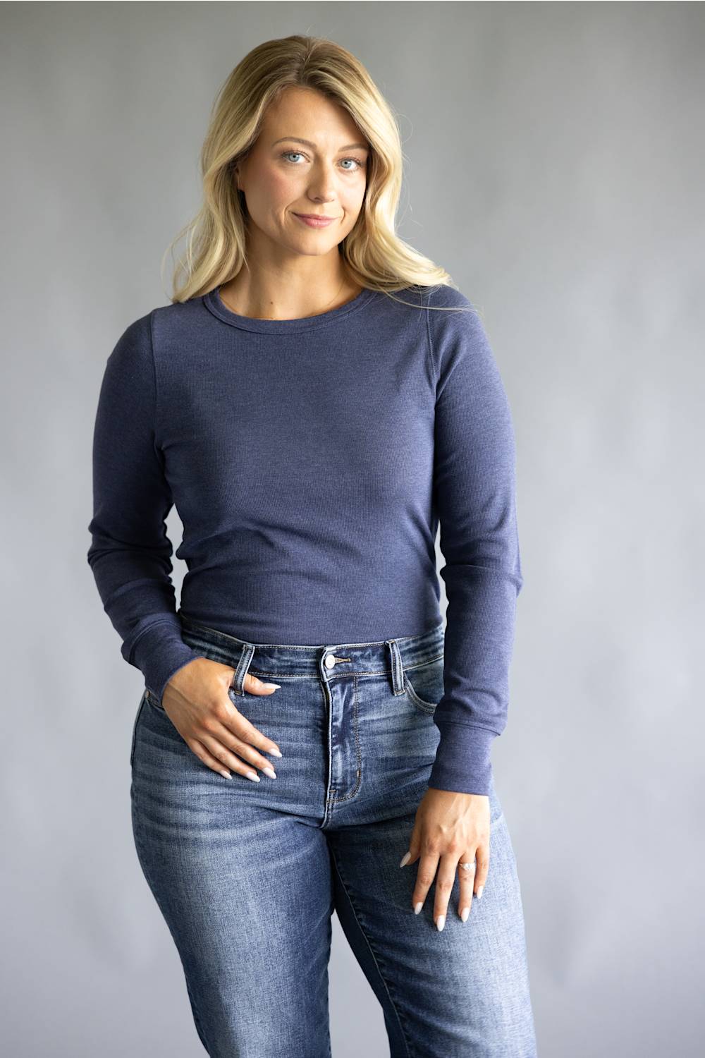 Thread & Supply Stacy Shirt for Women in Heather Navy
