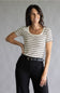Thread & Supply Striped Katara T-Shirt for Women in Off White