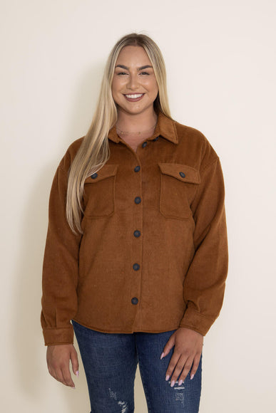 Thread & Supply Woven Shacket for Women in Brown