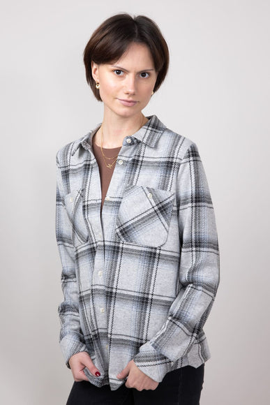 Thread & Supply Lewis Soft Luxe Button Up Shirt for Women in Black/Grey Plaid