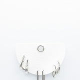 Three Pair Long Huggie Hoop Earrings Set for Women in Silver