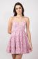 Tiered Babydoll Floral Mini Dress for Women in Light Pink