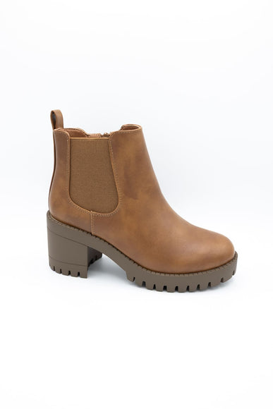 Top Moda Bianca Lug Booties for Women in Tan
