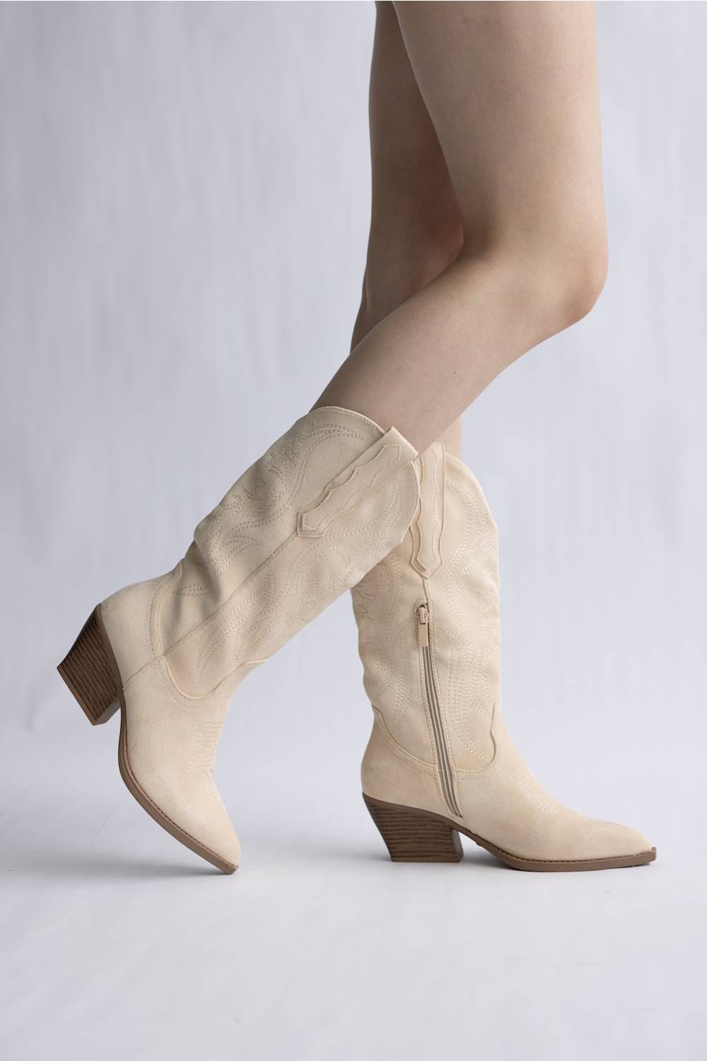 Top Moda Jubilee Suede Cowgirl Boots for Women in Beige