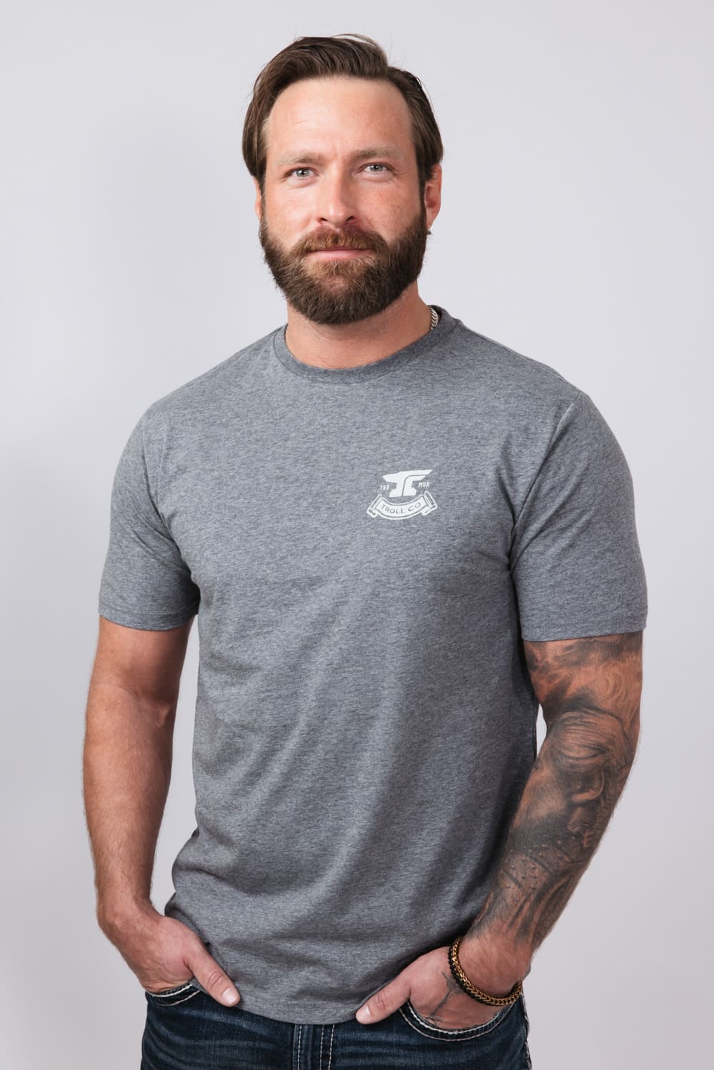Troll Co Haggler T-Shirt for Men in Charcoal