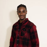 Troll Co. Ridge Flannel Button Down Shirt for Men in Red