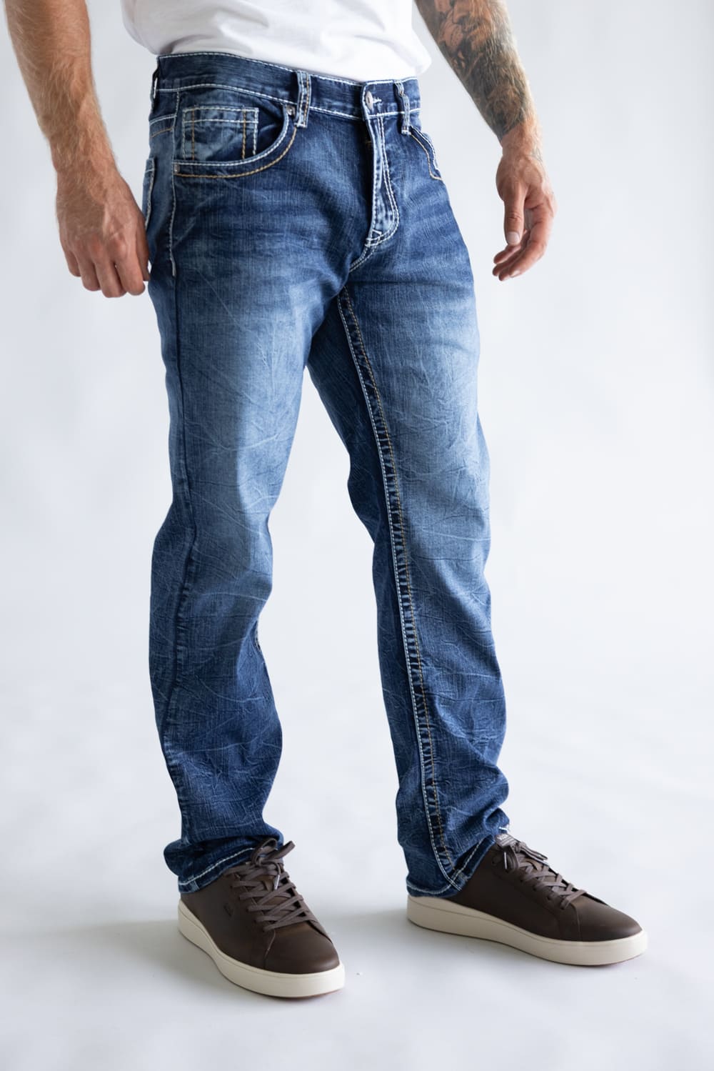 True Luck Bell Bootcut Stretch Jeans for Men