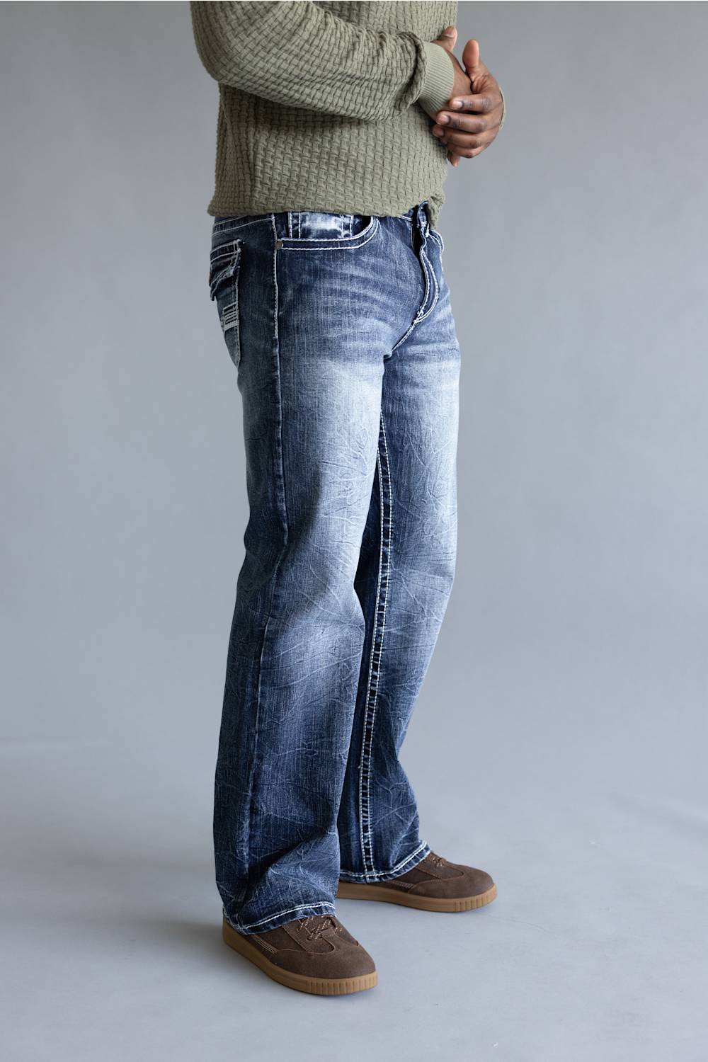 True Luck Blake Bootcut Stretch Jeans for Men