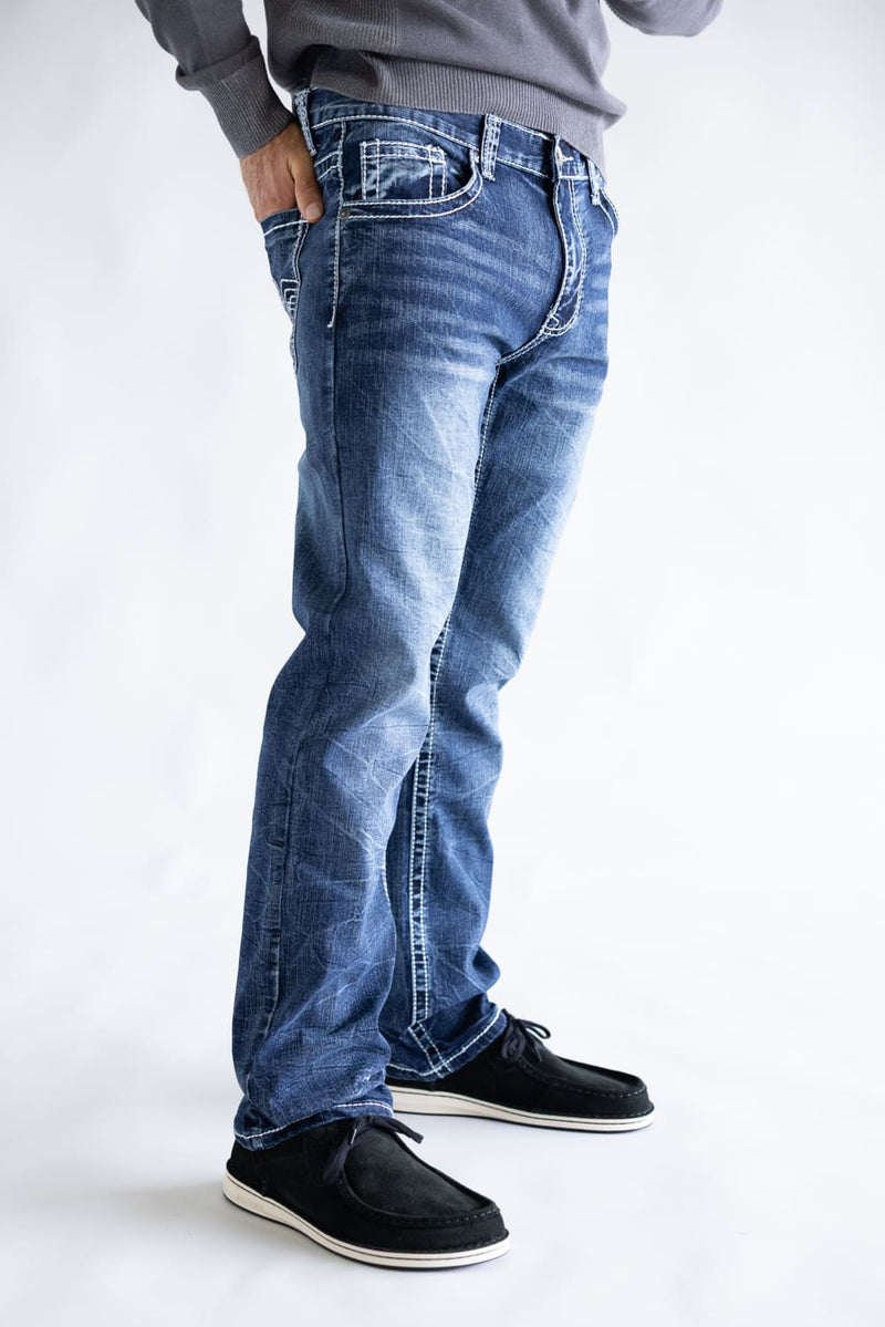 True Luck Bo Bootcut Stretch Jeans for Men | TL22031607 – Glik's