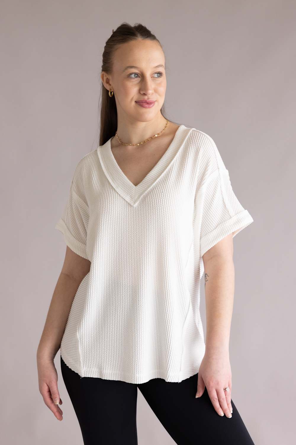 Urban Rib Top for Women in Off White