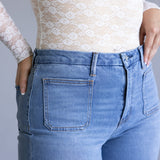 Vervet Super Soft High Rise Wide Crop Jeans for Women