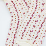 Rosebud Waffle Knit Socks for Women in White