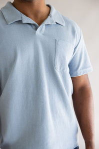 Rhythm Vintage Terry Polo Shirt for Men in Blue