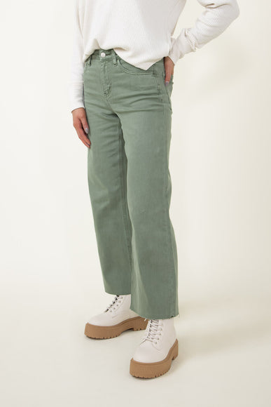 Vervet High Rise Crop Wide Leg Jeans for Women in Green