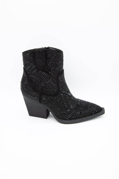Very G Maze Stone Cowboy Booties for Women in Black