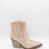 Very G Maze Stone Cowboy Booties for Women in Rose Gold Pink