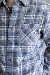 Weatherproof Vintage Chalk Flannel Shirt for Men in Sargasso Sea