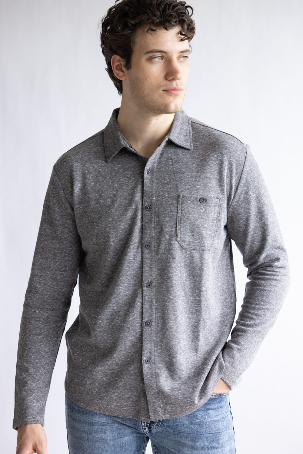 Weatherproof Vintage Full Front Button Shirt for Men in Moonless Night