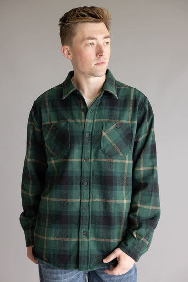 Weatherproof Vintage Faux Wool Unlined Shirt for Men in Green