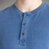 Weatherproof Vintage Long Sleeve Henley Shirt for Men in Indigo Blue