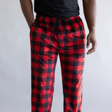 Weatherproof Silky Lounge Pants for Men in Red Plaid