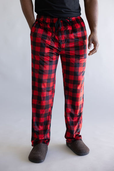 Weatherproof Silky Lounge Pants for Men in Red Plaid