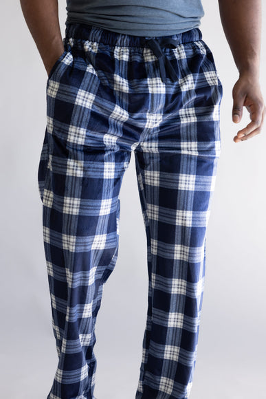 Weatherproof Silky Lounge Pants for Men in Blue Plaid 