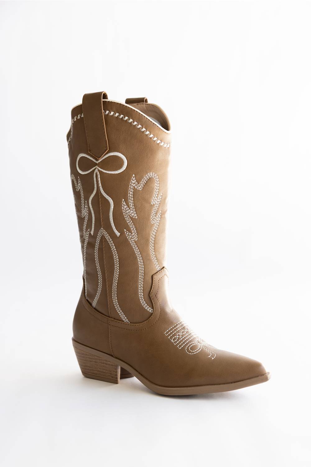 Top Moda Willa Bow Cowgirl Boots for Women in Camel