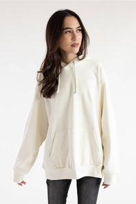 The North Face Evolution Moon Florals Oversized Hoodie in White Dune on Women