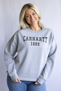 Carhartt Midweight Graphic Sweatshirt for Women in Heather Grey