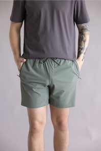 Warp Interval Athletic Shorts for Men in Agave Green