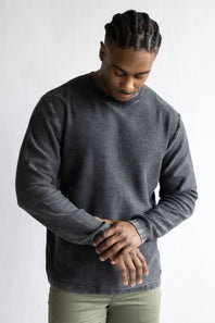 Weatherproof Twill Stonewash Roll Neck Sweater for Men in Black