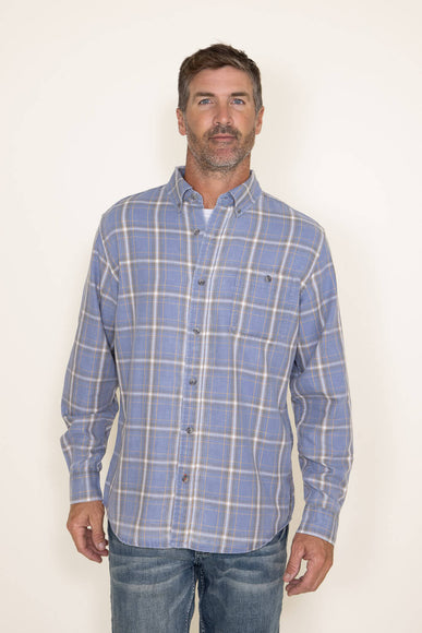 Weatherproof Vintage Burnout Flannel for Men in Sky Blue
