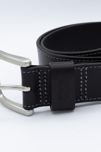 Weatherproof Vintage Leather Belt for Men in Black