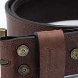 Weatherproof Vintage Leather Belt for Men in Brown