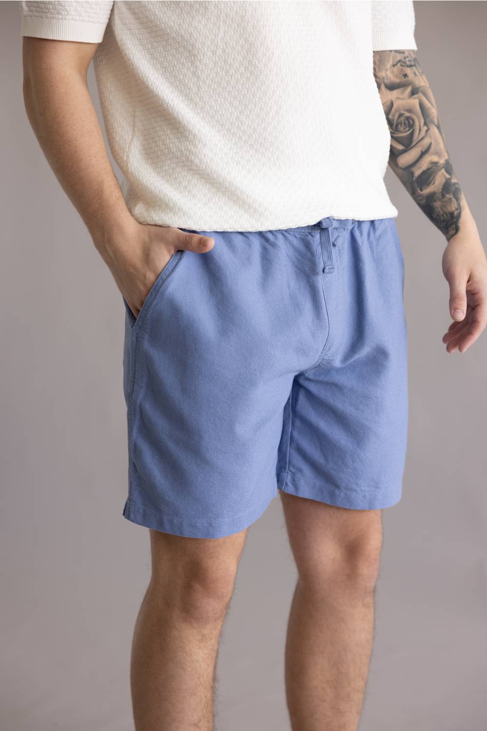 Weatherproof Vintage Linen Shorts for Men in Infinity Blue