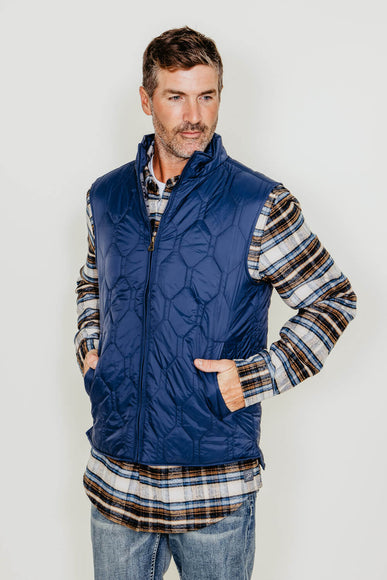 Weatherproof Vintage Quilted Vest for Men in Blue