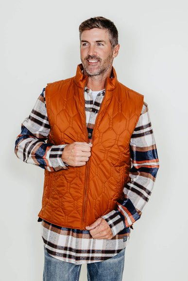 Weatherproof Vintage Quilted Vest for Men in Carmel Brown