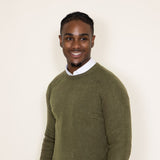Weatherproof Vintage Soft Touch Raglan Crewneck Sweater for Men in Green