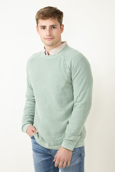 Weatherproof Vintage Stone Wash Crewneck Sweater for Men in Green