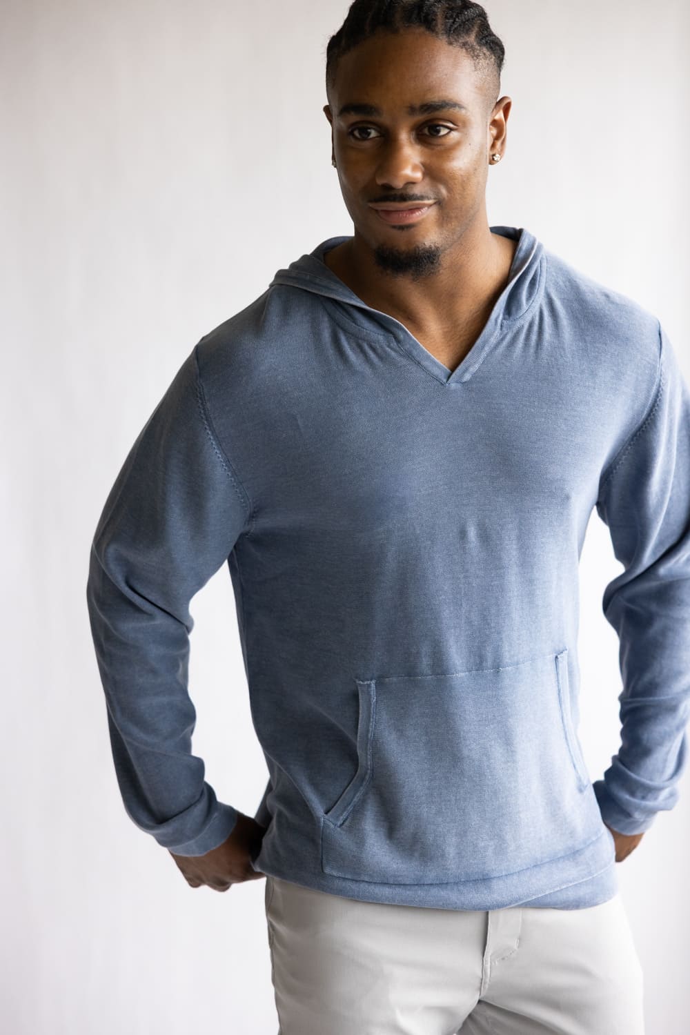 Weatherproof Vintage Stonewash Hoodie for Men in Insignia Blue