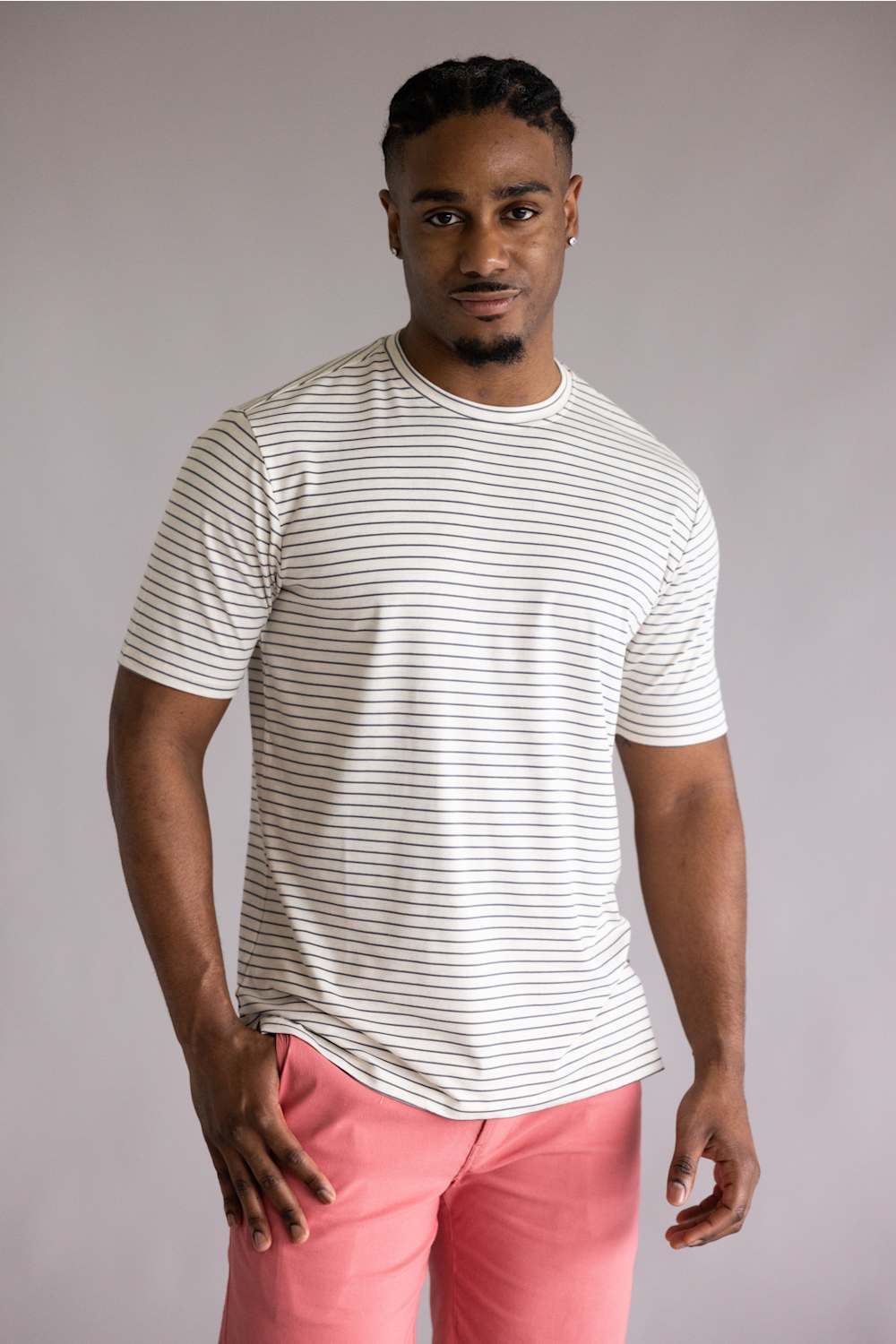 Weatherproof Vintage Striped Stretch  shirt stone grey 