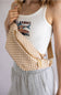 Weave Checkered Belt Bag for Women in Tan