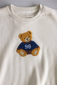 Youth Teddy Bear Crewneck for Girls in Beige