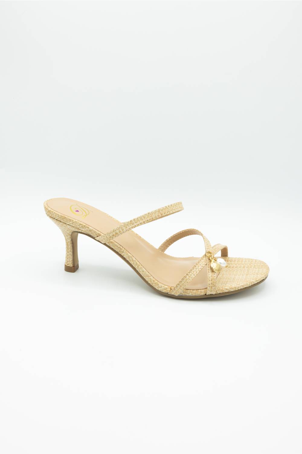 Zico Raffia Kitten Heels for Women in Natural