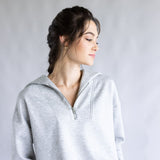 Zip Neck Scuba Set for Women in Grey