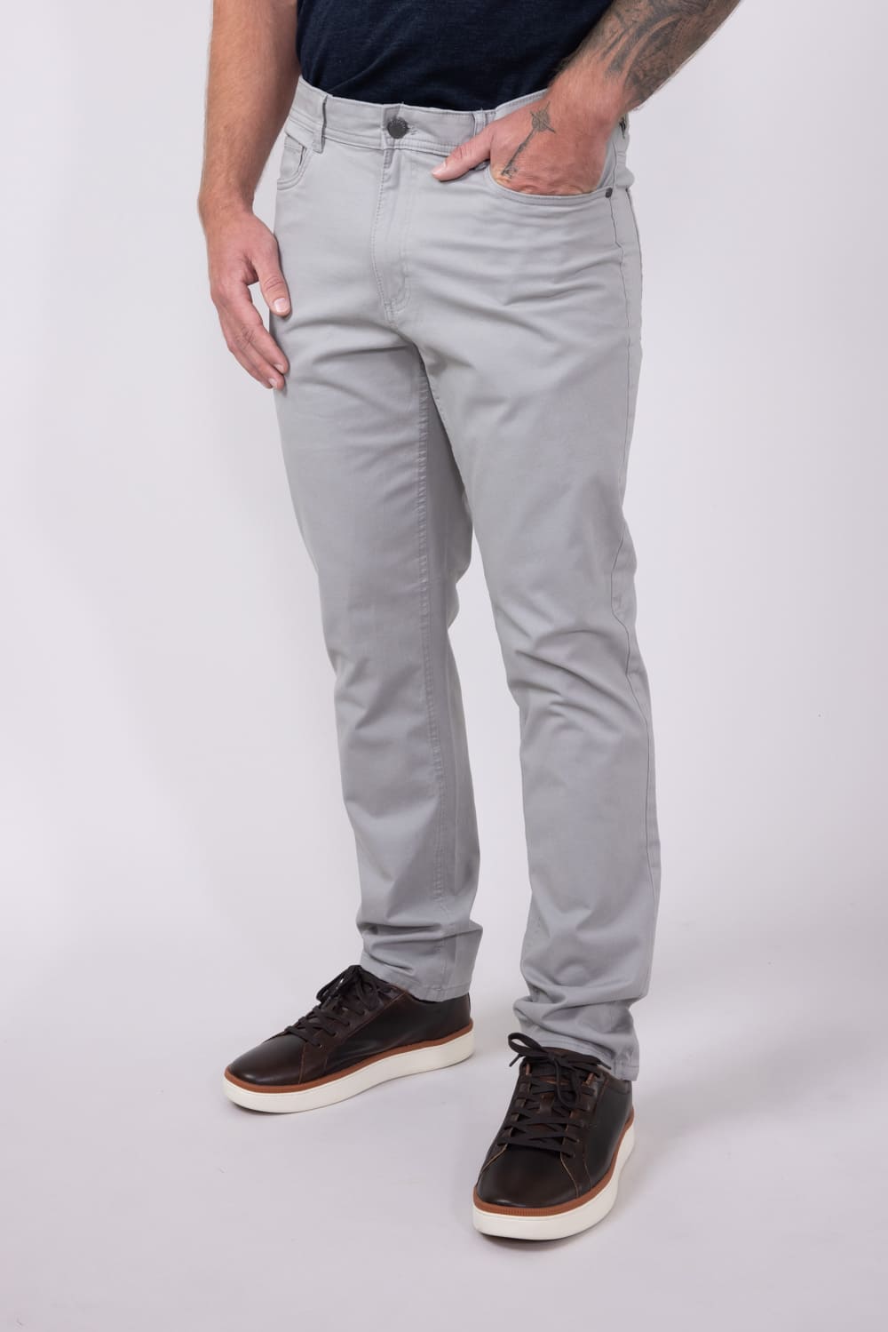 Copper & Oak Leaders Pants for Men in Light Grey