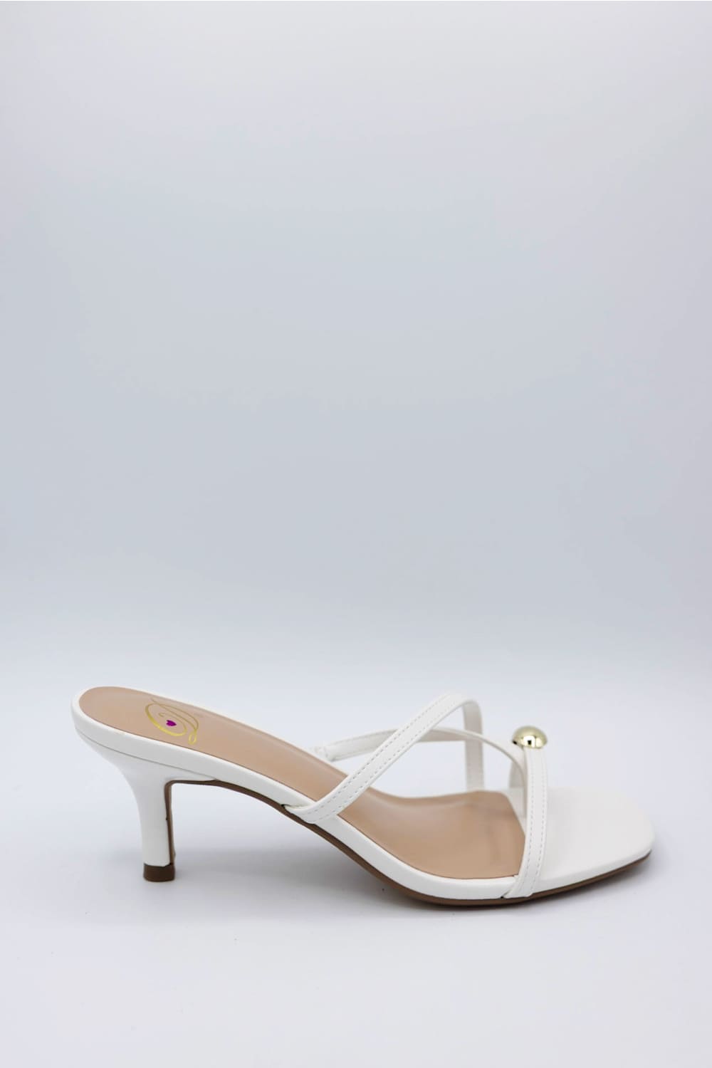 Cane Kitten Heels for Women in White