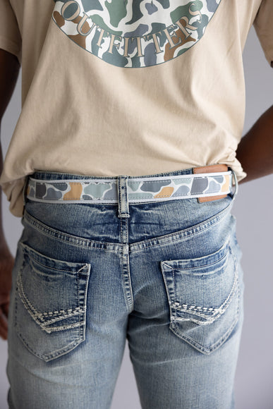 Local Boy Ribbon Camo Belt for Men in Grey